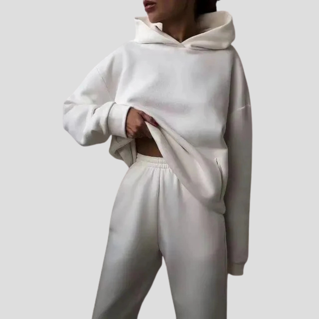 Dames Trainingspak met Hoodie & Joggingbroek – Comfortabele Winter Loungekleding Set