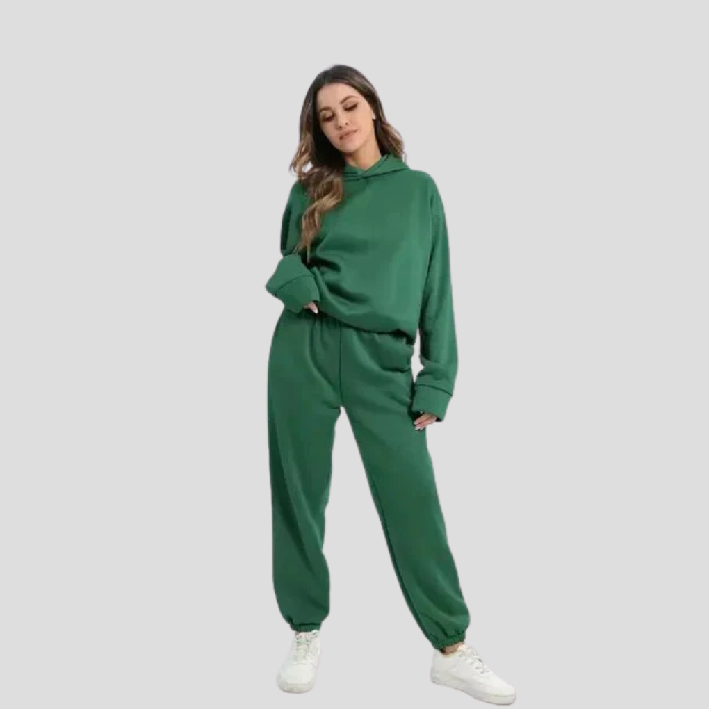 Dames Trainingspak met Hoodie & Joggingbroek – Comfortabele Winter Loungekleding Set