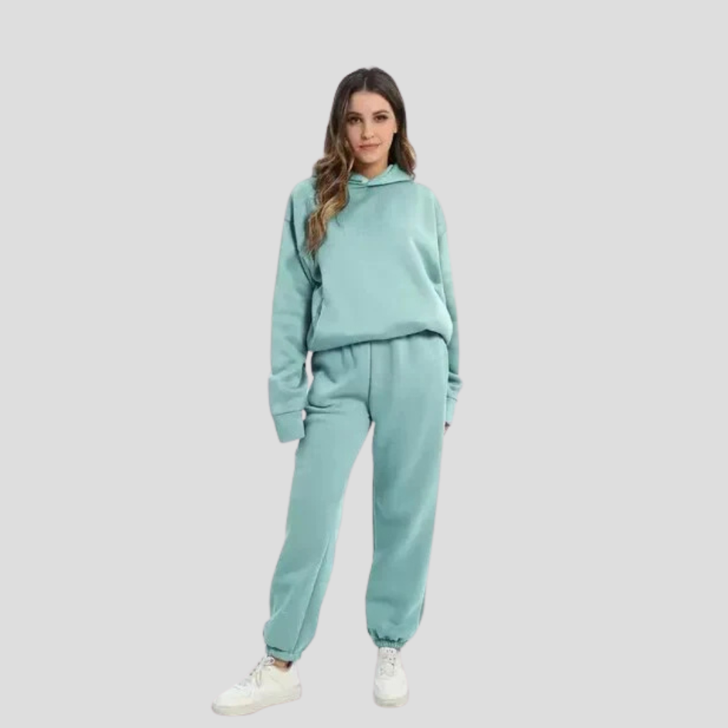 Dames Trainingspak met Hoodie & Joggingbroek – Comfortabele Winter Loungekleding Set