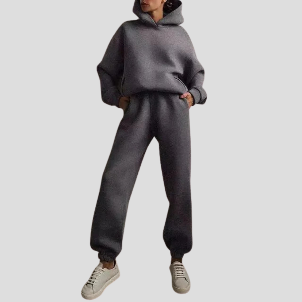 Dames Trainingspak met Hoodie & Joggingbroek – Comfortabele Winter Loungekleding Set