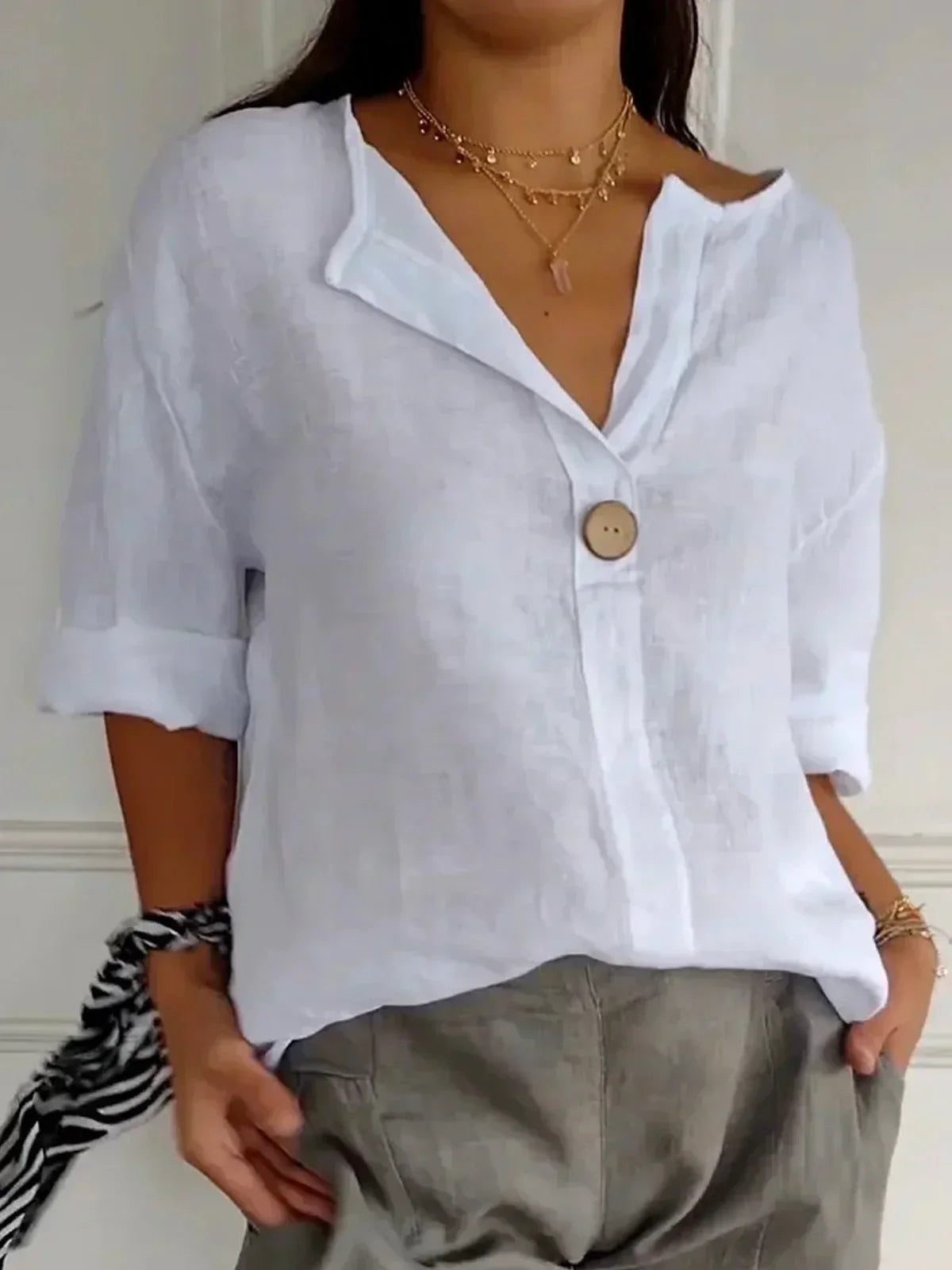 Damesblouse met knoopsluiting
