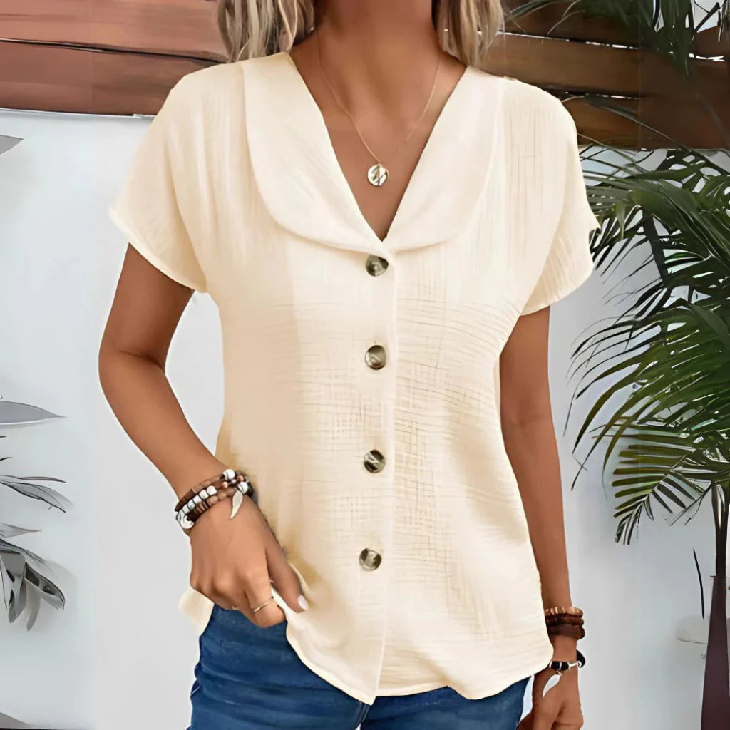 Damesblouse met kraag en knoopsluiting
