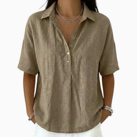 Damesblouse met kraag en knopen