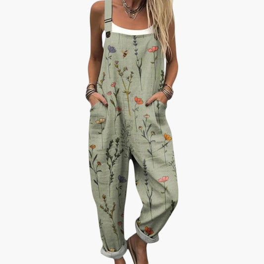 Damesjumpsuit met print en wijde pijpen