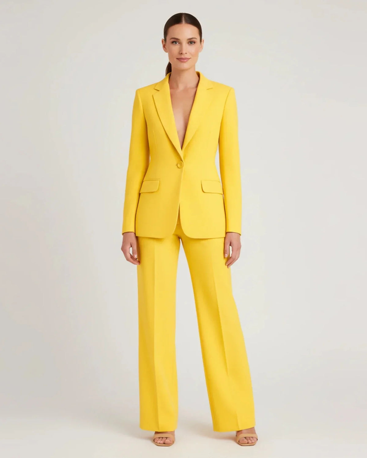 Dameskostuumset met chique lange blazer