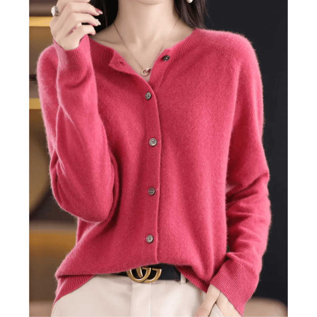 Damesvest met V-hals
