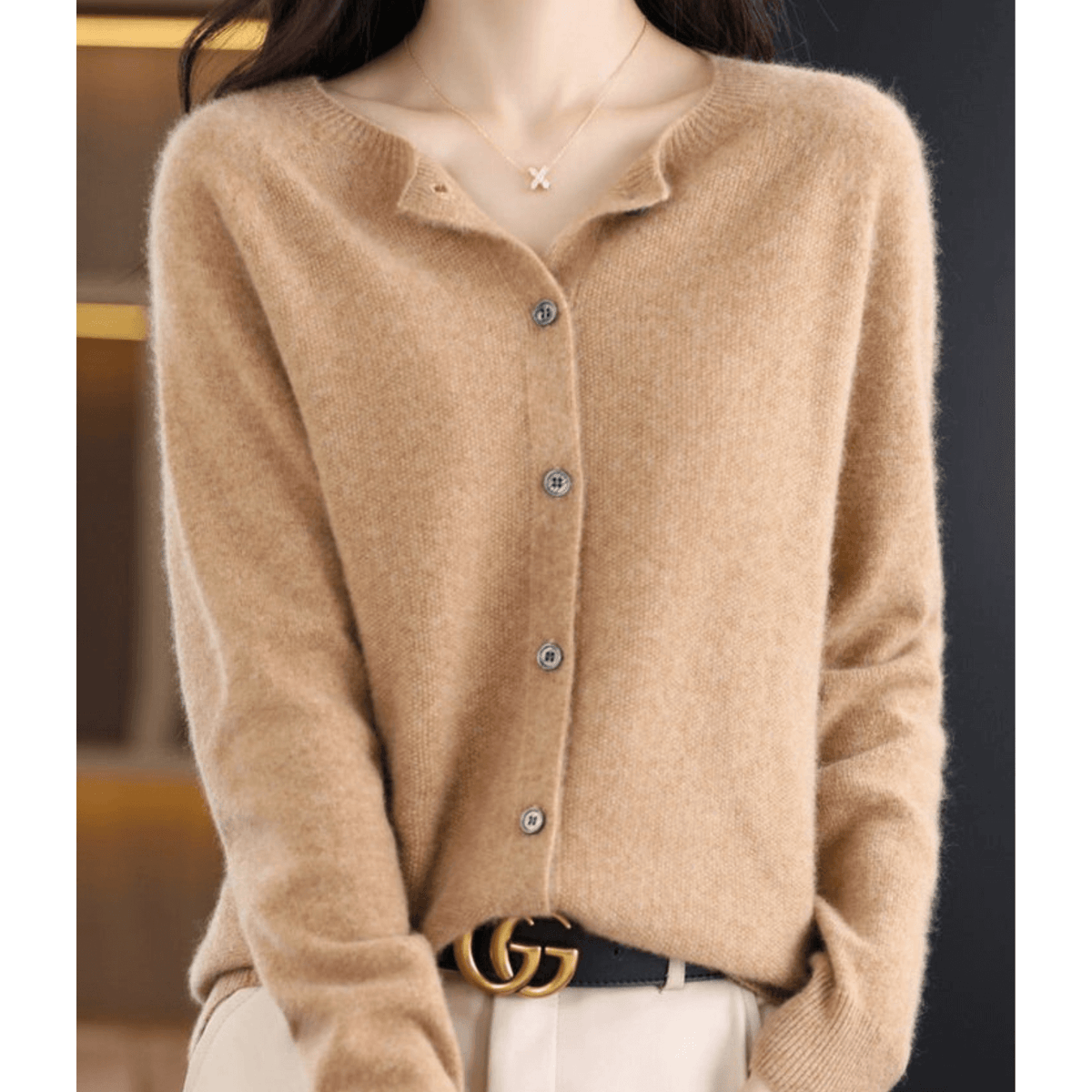 Damesvest met V-hals