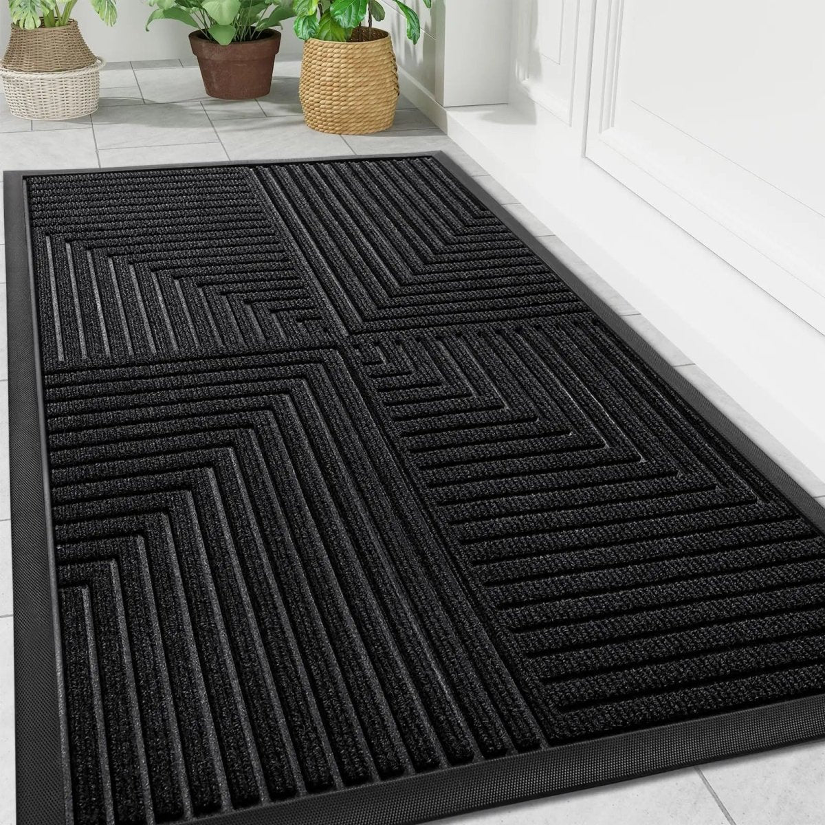 Deurmat met antislip achterzijde en vuilopvangende werking