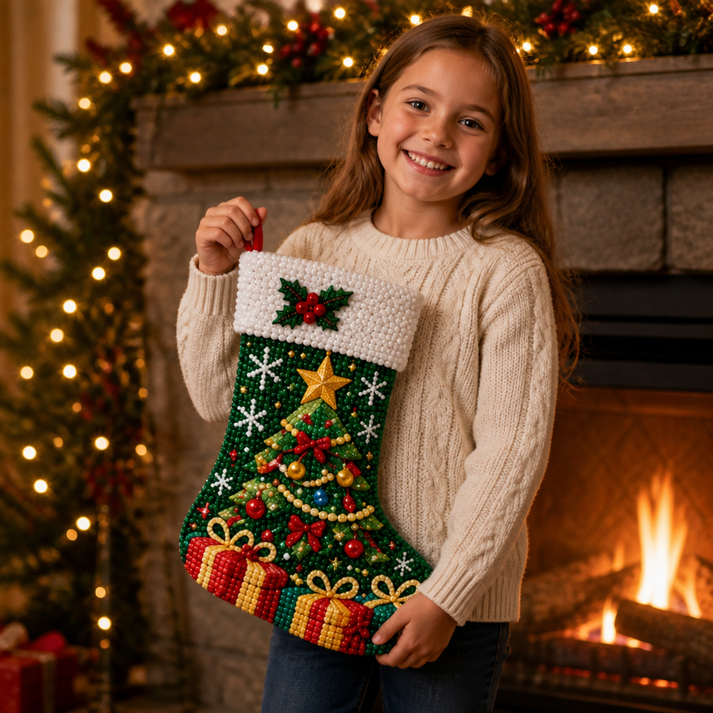 Diamond painting kerstsok set