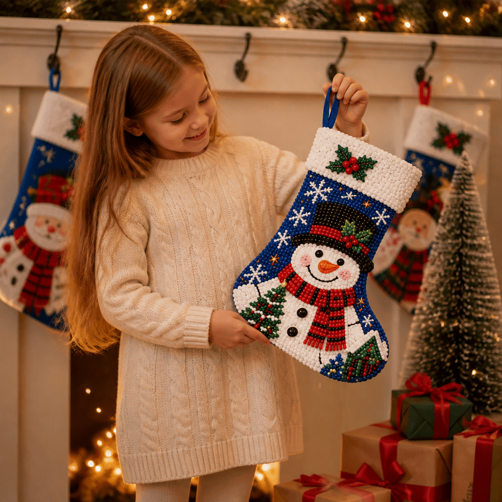 Diamond painting kerstsok set