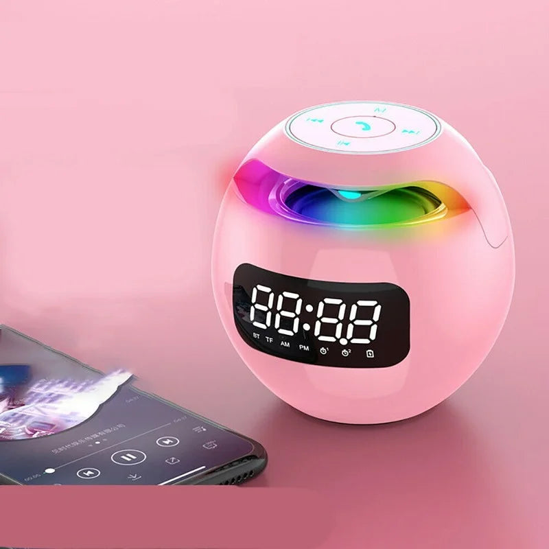 Digitale LED-wekker met bluetooth-speaker en kleurrijk nachtlampje – Bewegingssensor, oplaadbaar, 5W geluid