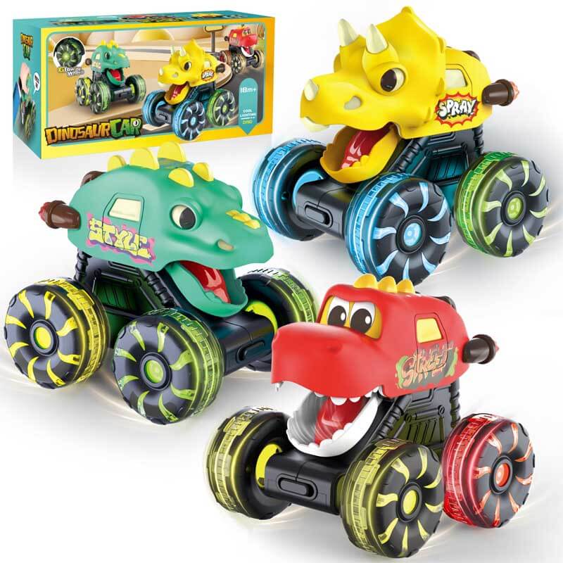 Dinosaurus monstertruck speelgoed met led-wielen voor kinderen