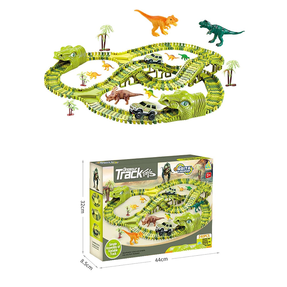 Dinosaurus Speelgoedset – 360° Avonturenracebaan met Licht en Geluid
