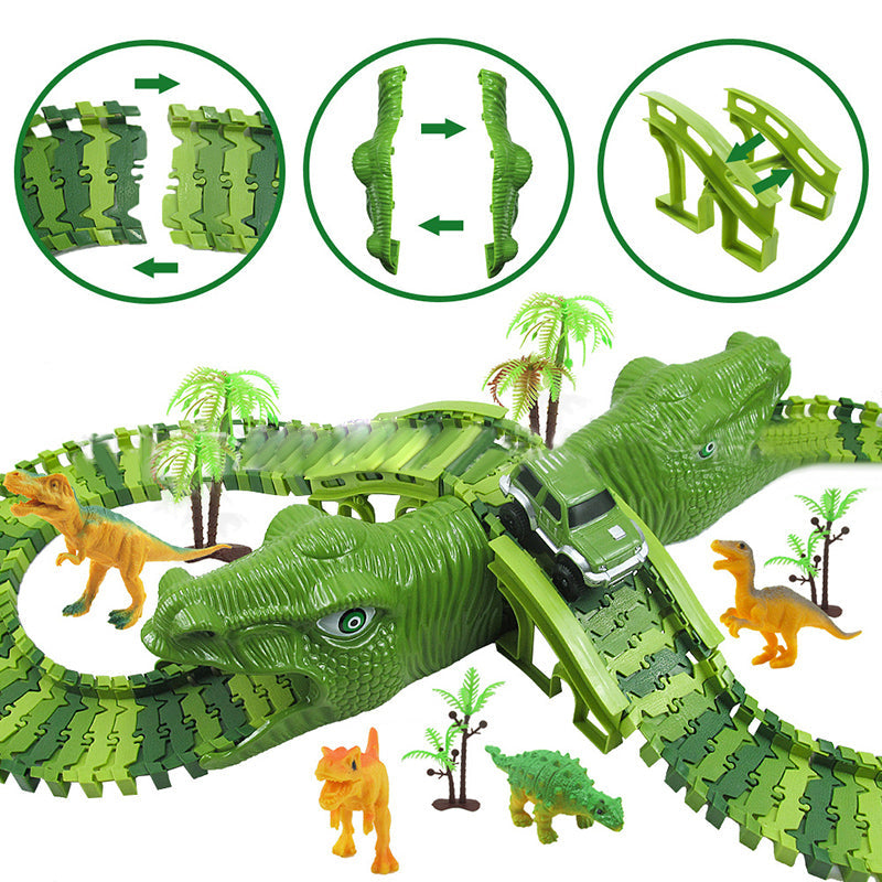 Dinosaurus Speelgoedset – 360° Avonturenracebaan met Licht en Geluid