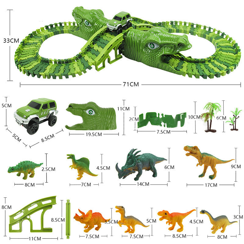 Dinosaurus Speelgoedset – 360° Avonturenracebaan met Licht en Geluid