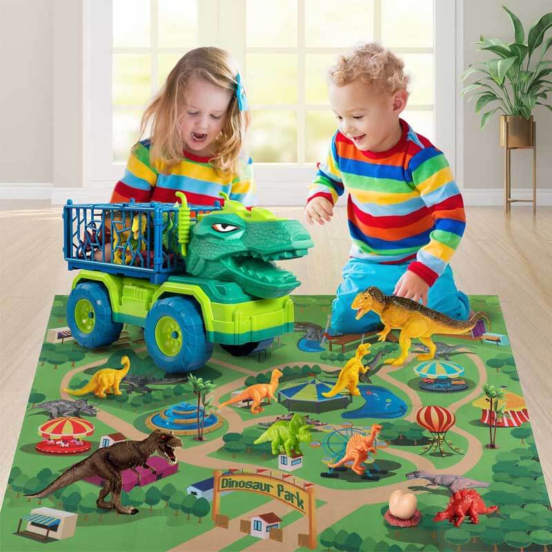 Dinosaurus transportvrachtwagen en speelfiguren speelset voor kinderen
