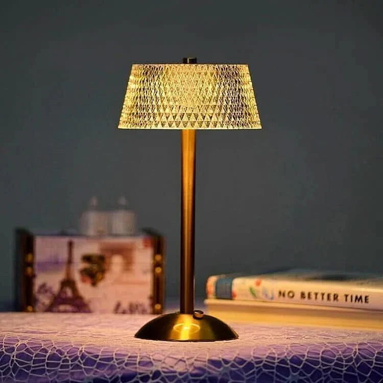 Draadloze oplaadbare led-tafellamp van kristal