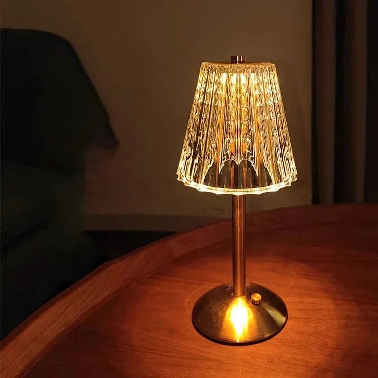 Draadloze oplaadbare led-tafellamp van kristal