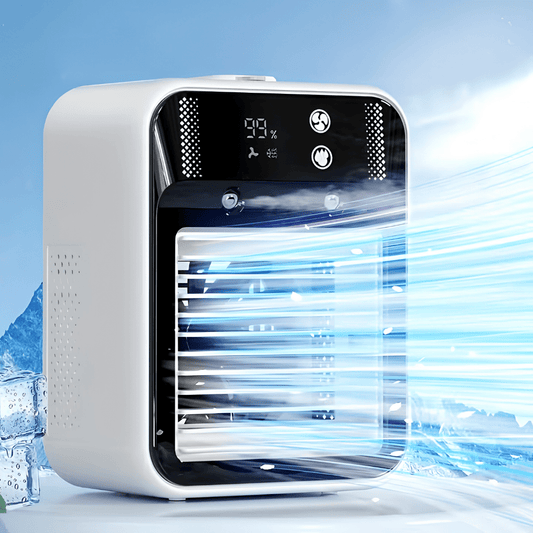 Draagbare Airconditioner Ventilator met Oplaadbare Accu en Instelbare Snelheid – Compact USB-Koelapparaat voor Thuis en op Reis