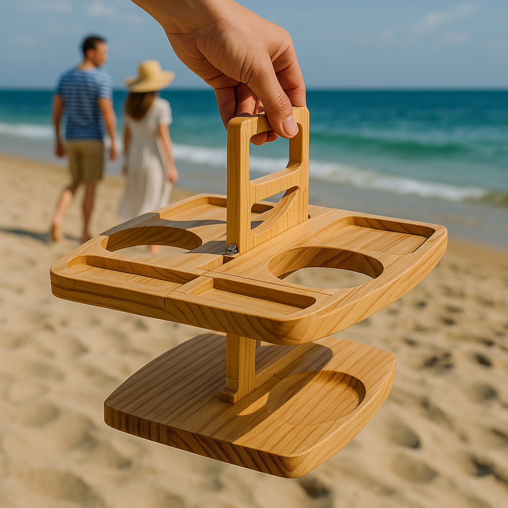 Draagbare houten picknick-wijntafel voor buitenevenementen