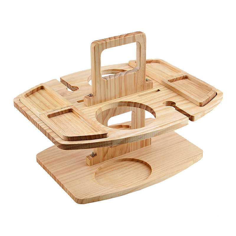 Draagbare Houten Wijntafel - Compact en Elegant