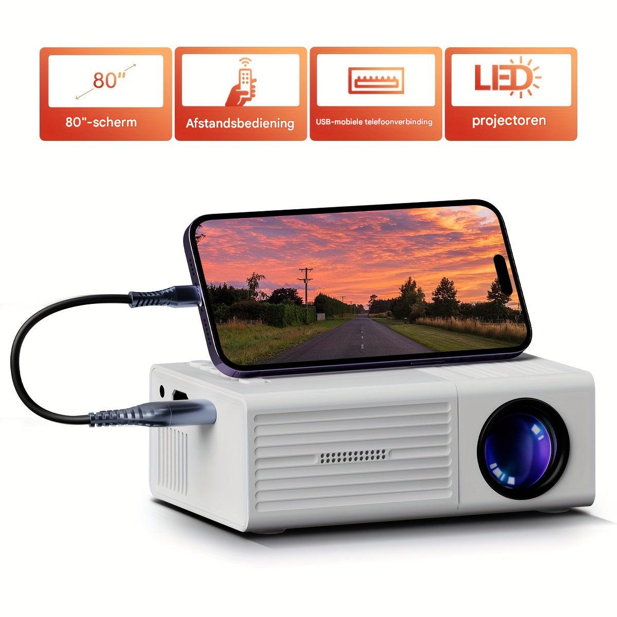 Draagbare miniprojector 3000 lumen - Compact en krachtig