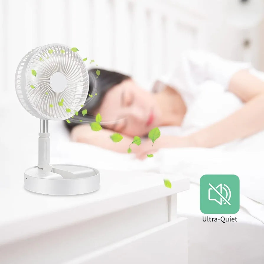 Draagbare oplaadbare opvouwbare tafelventilator