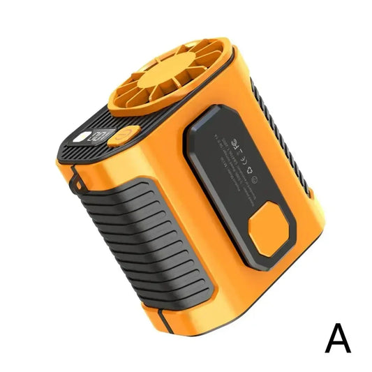 Draagbare Tailleventilator 3600mAh - Hangende Nekventilator met Sterke Luchtstroom, Powerbank en Ledverlichting voor Outdooractiviteiten en Werk