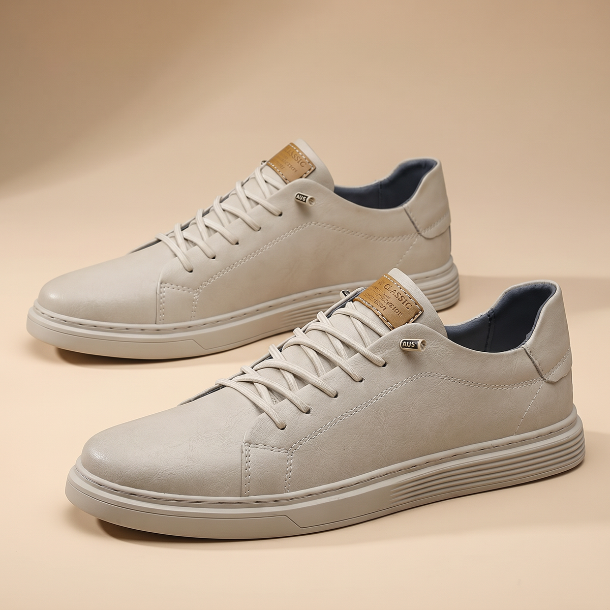 Echt leren herensneakers | Schokdempende en lichte casual schoenen