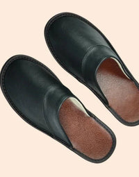 Echt leren pantoffels – Antislip en comfortabel