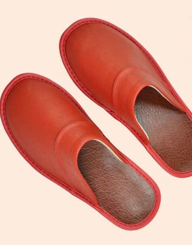 Echt leren pantoffels – Antislip en comfortabel