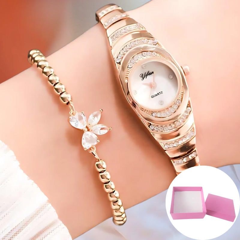 Elegant Horloge: Elegant Modern Dameshorloge Met Cadeauverpakking