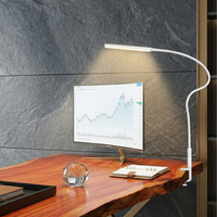 Elegante bureaulamp met flexibele arm, USB-voeding en zilverkleurige afwerking