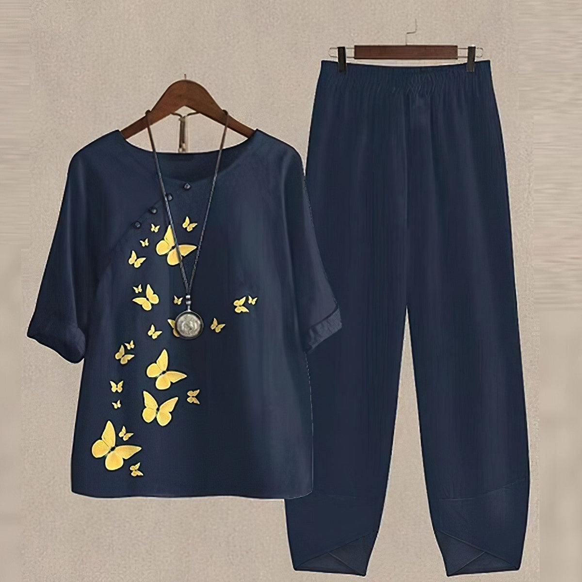 Elegante en Comfortabele Tweedelige Set met Bloemenprint
