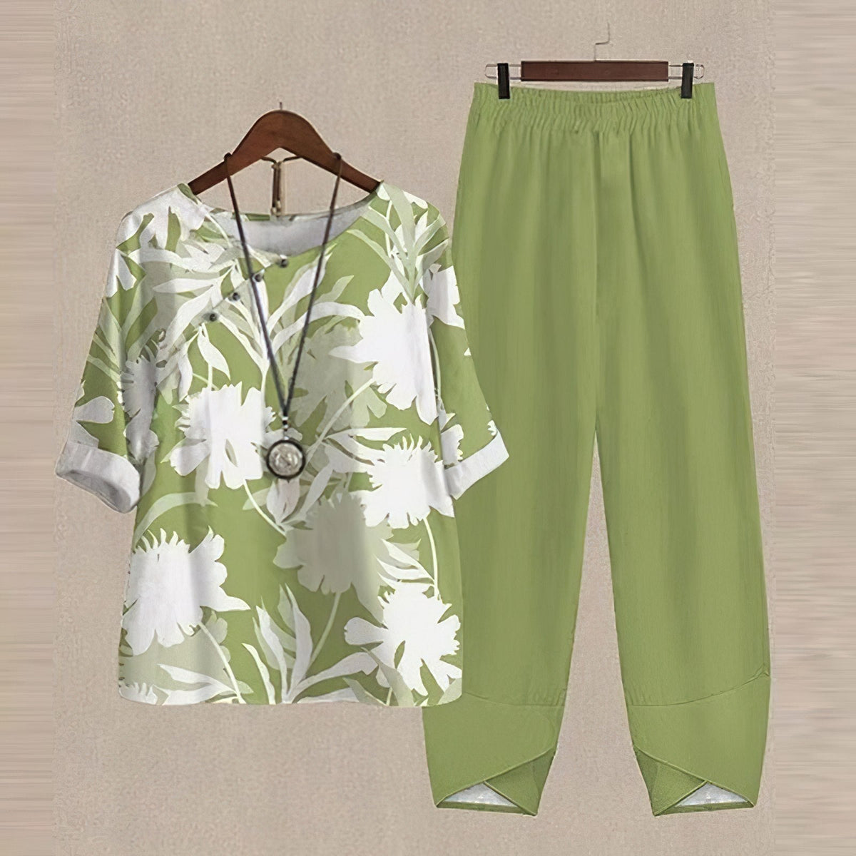 Elegante en Comfortabele Tweedelige Set met Bloemenprint