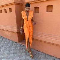 Elegante geplooide maxi-jurk