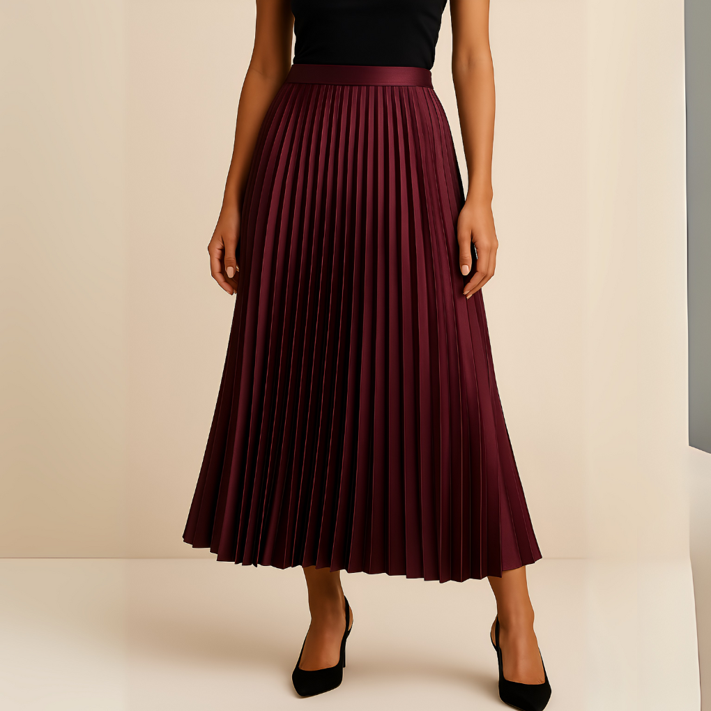Elegante geplooide midi-rok voor dames