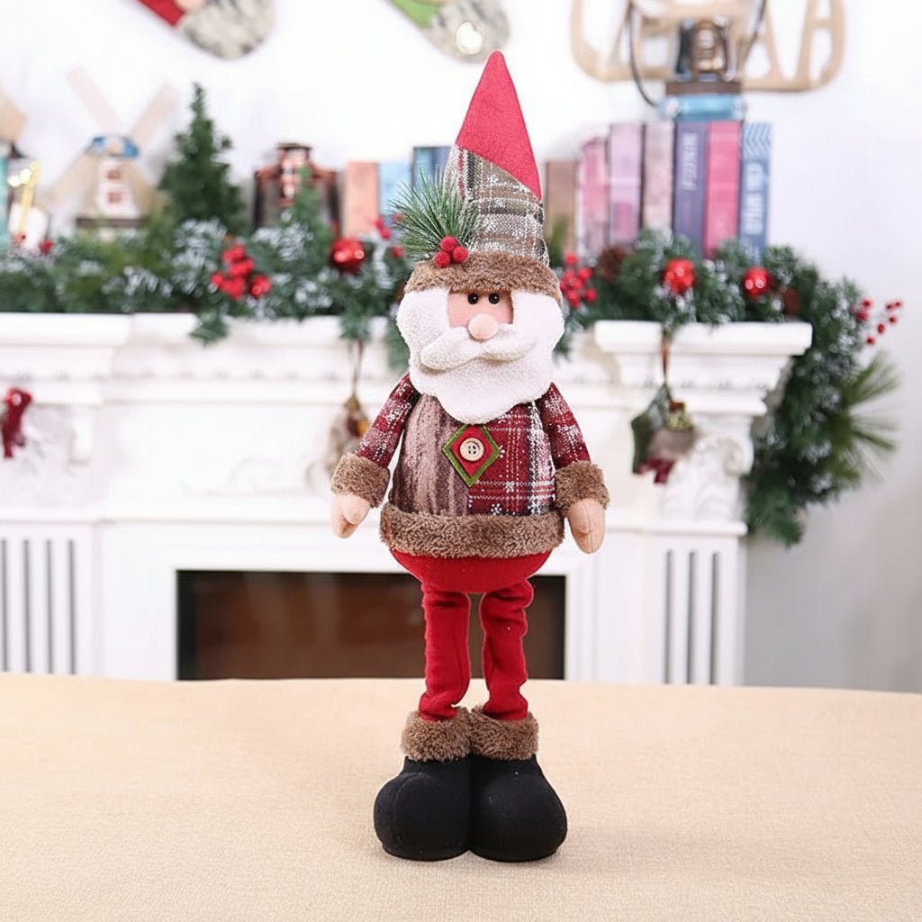 Elegante kerstmanpop – Gedetailleerd vormgegeven outfit, warm expressief gezicht