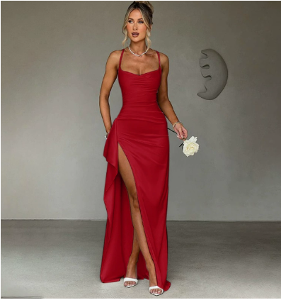Elegante maxi-jurk met hoge split