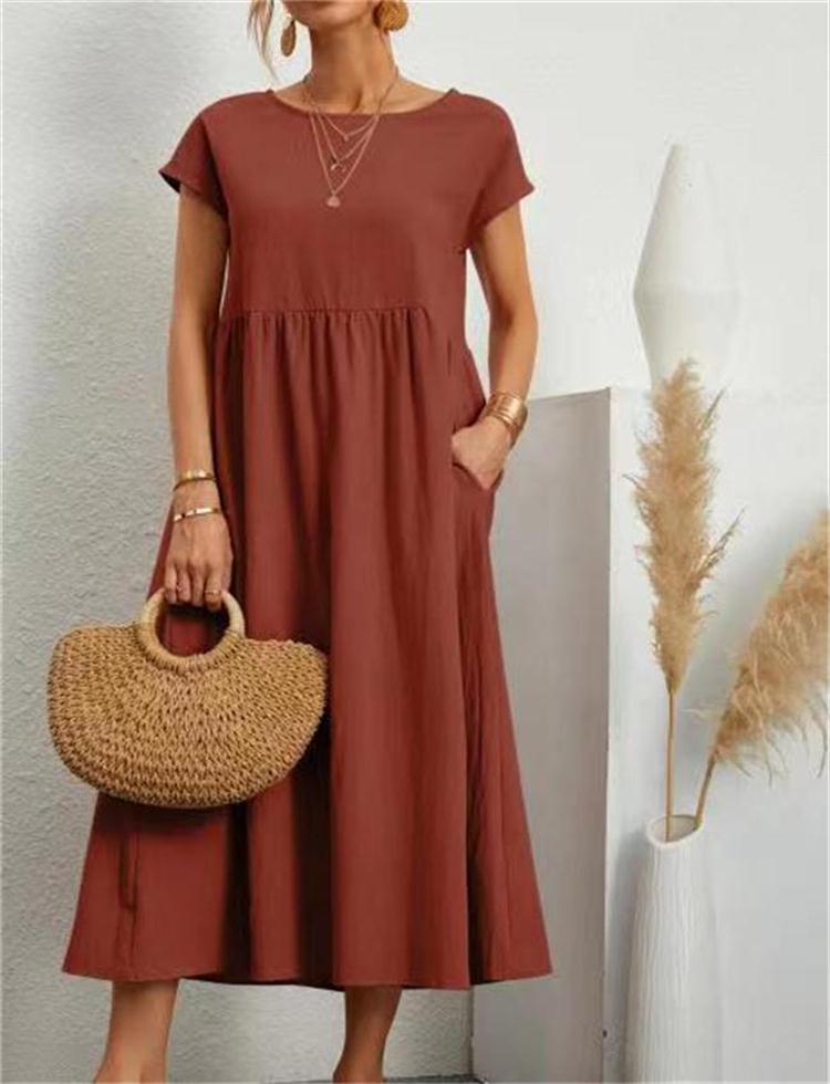 Elegante midi-jurk met losse pasvorm