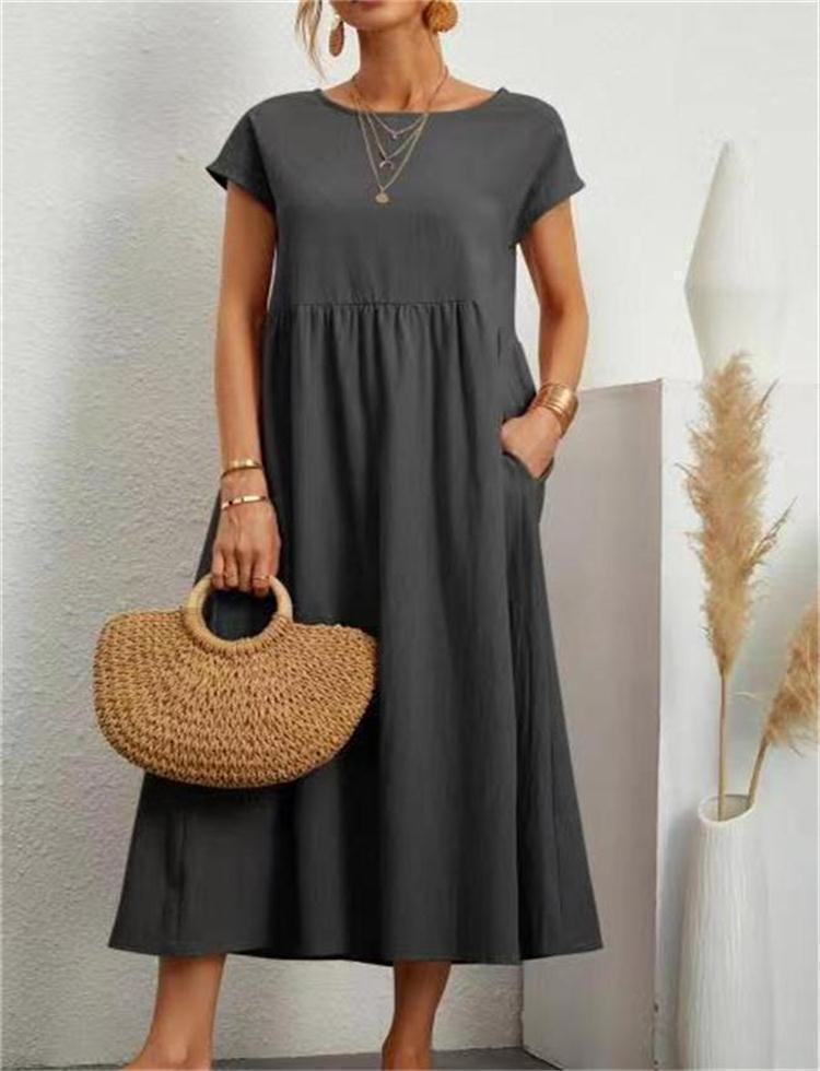 Elegante midi-jurk met losse pasvorm