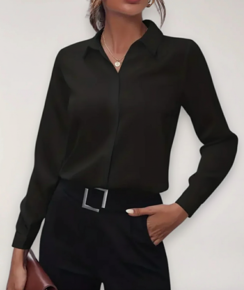 Elegante overhemdblouse voor dames met knopen - voor werk en dagelijks gebruik