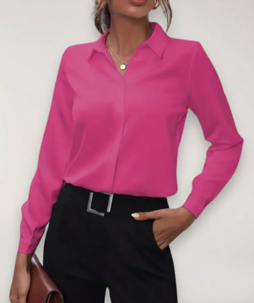 Elegante overhemdblouse voor dames met knopen - voor werk en dagelijks gebruik