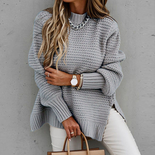 Elegante trui met halfhoge kraag - Herfsttrui