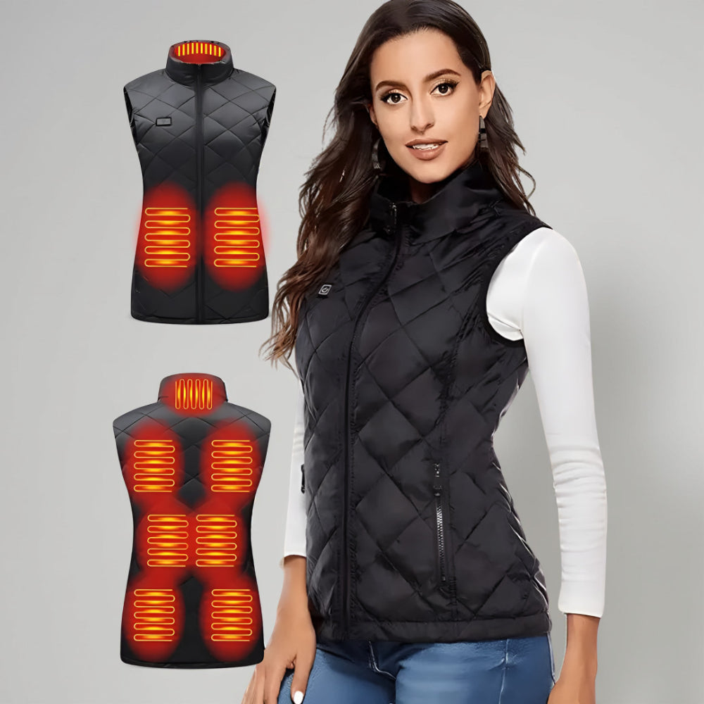 Elektrisch verwarmde damesbodywarmer voor de winter en outdoor