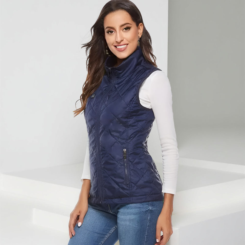Elektrisch verwarmde damesbodywarmer voor de winter en outdoor