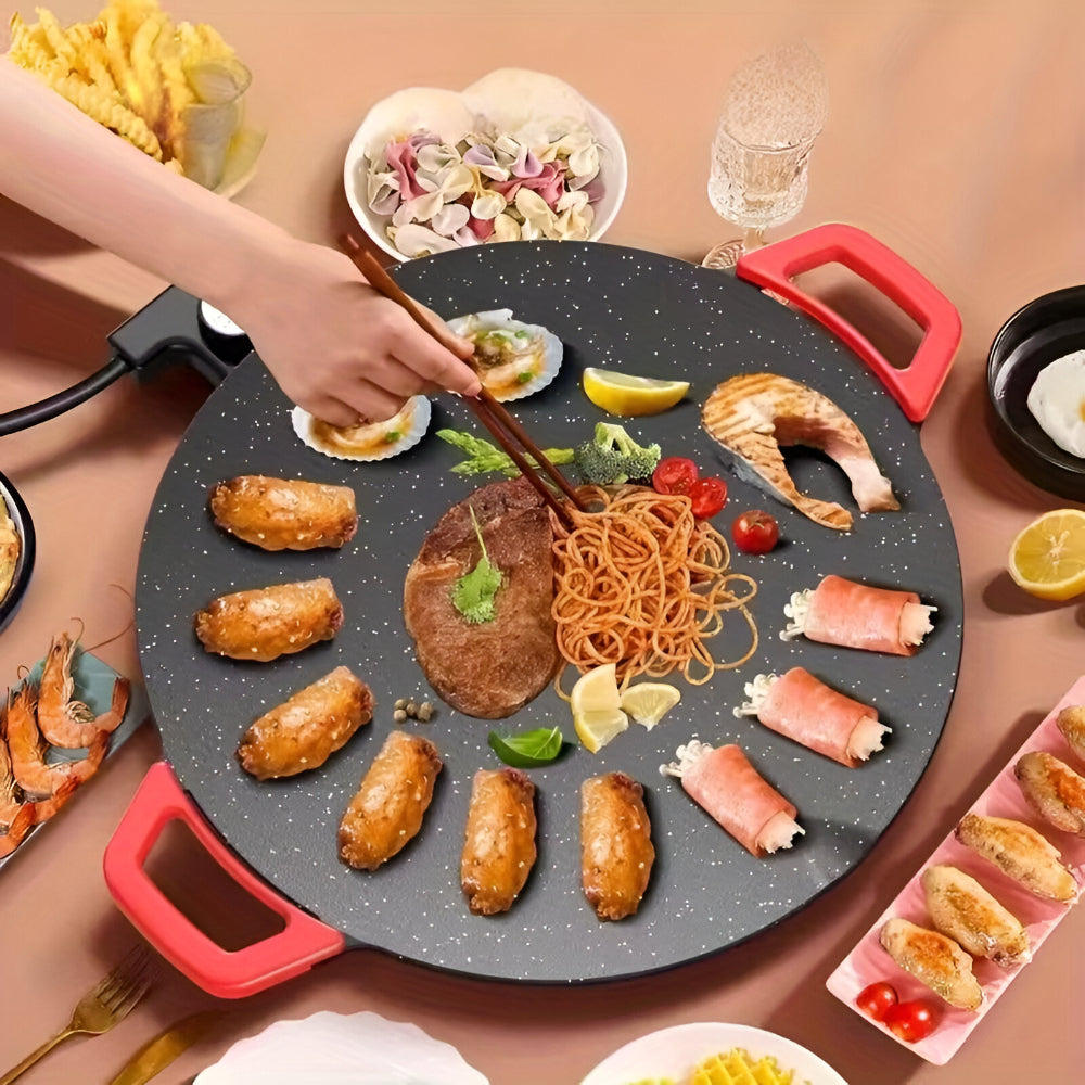 Elektrische rookvrije gietijzeren tafelgrillpan
