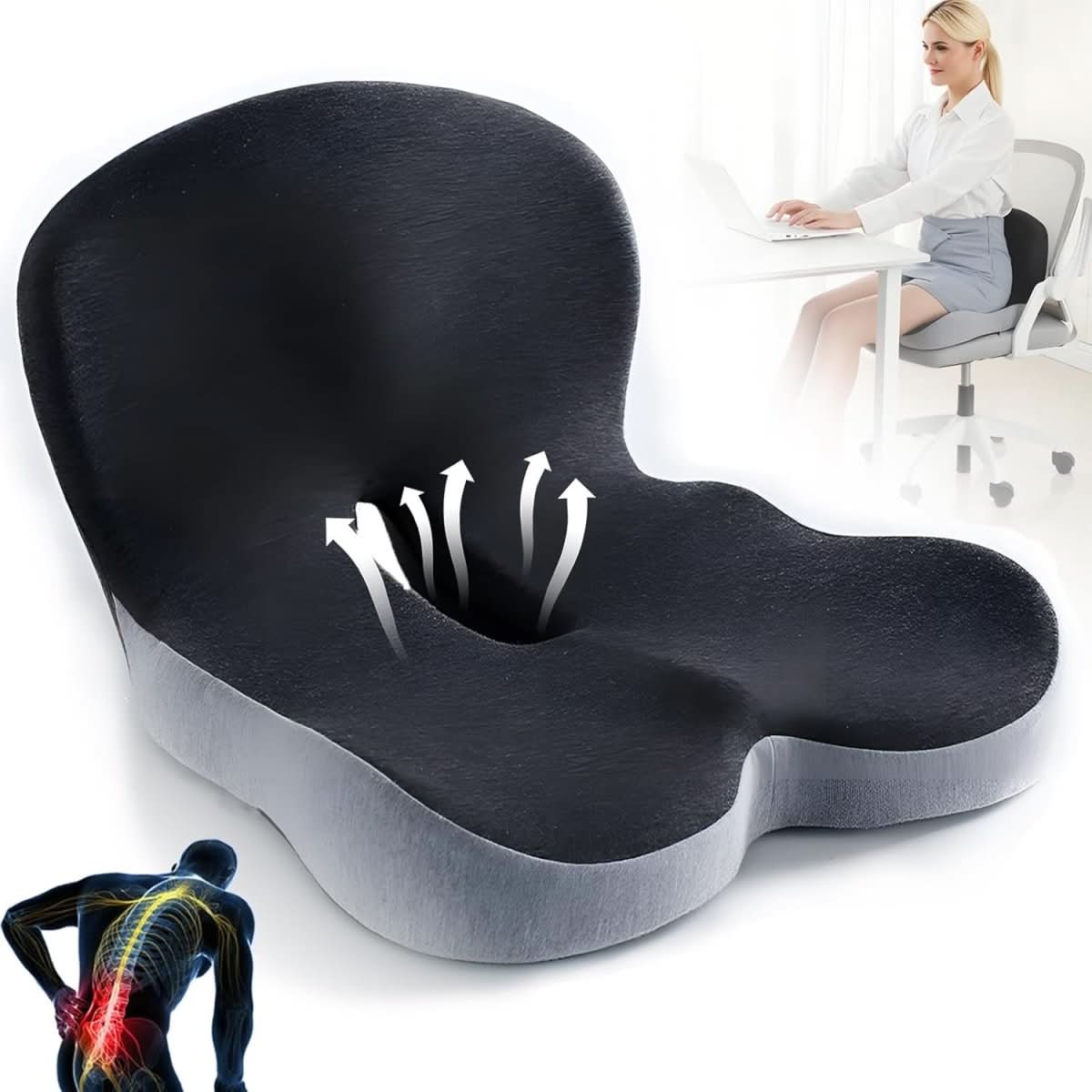 Ergonomisch zitkussen van traagschuim