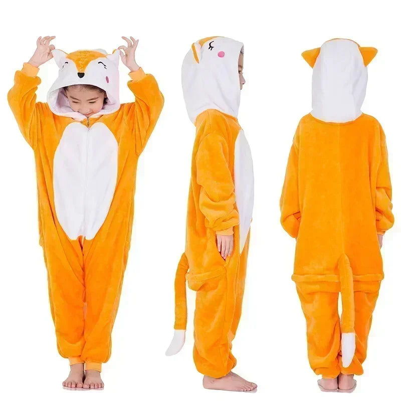 Fleece Eenhoorn Pyjama-onesie – Schattige Pyjama met Hoorn en Oortjes voor Meisjes