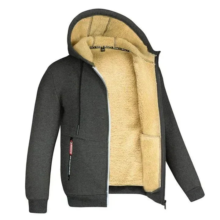 Fleece vest met capuchon en ritssluiting
